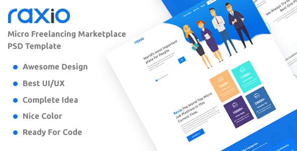 Rexio - Freelancing Marketplace Technology Business PSD Template