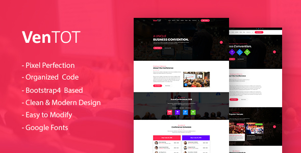 VenToT - Conference Ticket, Seminar & Event HTML Template