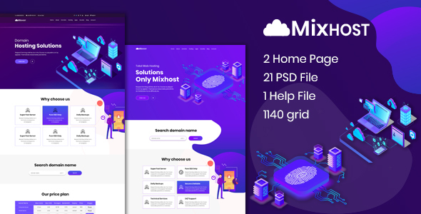 MixHost - Web Hosting PSD Template