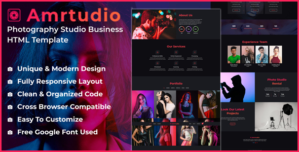 Amrtudio - Photography Studio Business HTML Template