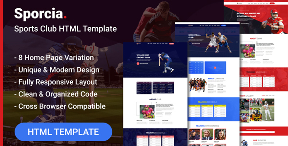 Sporcia - Sports Club HTML Template