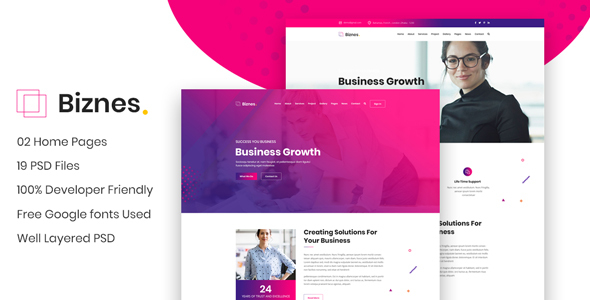 Biznes - Business Website PSD Template