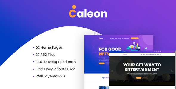 Caleon - Cable TV & ISP Business PSD Template