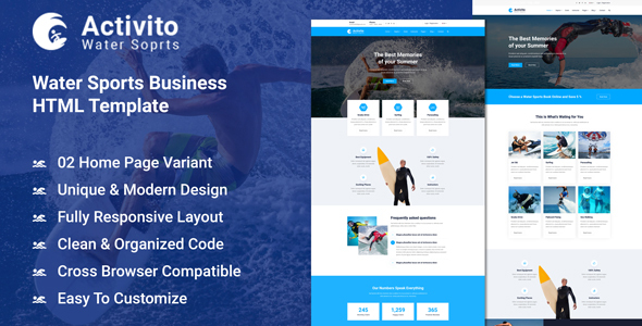 Activito - Water Sports Business HTML Template