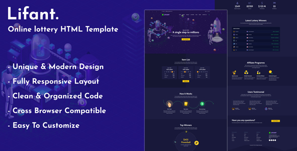 Lifant - Lottery HTML Template
