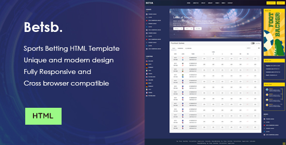 BetsB - Sports Betting HTML Template