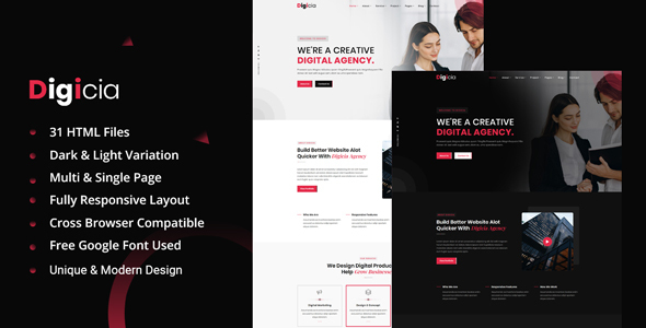 Digicia - Digital Agency & Portfolio HTML Template